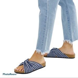 Asos Rebel London navy stripe flat sandal